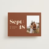 "Bold Print" - Save the Dates in Rust by April Astudillo - Front