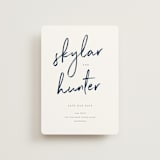 "Funky Names" - Save the Dates in Navy by Phrosné Barwood - Front