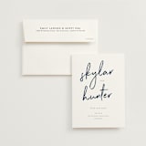 "Funky Names" - Save the Dates in Navy by Phrosné Barwood - Save the Date with Envelope