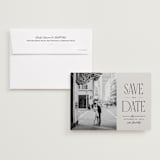 "Pierre" - Save the Dates in Dove by Robert and Stella - Save the Date with Envelope