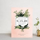 "Botanical Name Plate" - Save the Dates in Blush by Shiny Penny Studio - Front