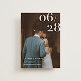 "Our Big Date" - Save the Dates in Pearl by Shannon Chen of Four Wet Feet Studio - Front