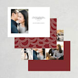 "Winter Flourish" - Save the Dates in Crimson by Annie Clark - Back of Card Options