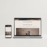 "Love Story" - Save the Dates in Mocha by Kate Ahn - FREE Wedding Website