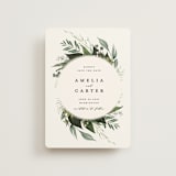 "Natures Greens" - Save the Dates in Ivory by Susan Moyal - Front