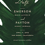 "Palm" - Save the Dates in Leaf by Kaydi Bishop - Detail