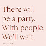 "There Will Be a Party" - Save the Dates in Terracotta by Amy Payne - Detail