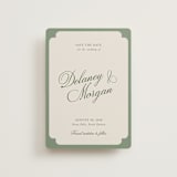 "classic bold border" - Save the Dates in Olive by Cass Loh - Front
