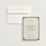 "classic bold border" - Save the Dates in Olive by Cass Loh - Save the Date with Envelope