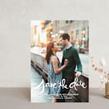 "Hand-Lettered" - Save the Dates in Lily by Dean Street - Front