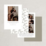 "Hand-Lettered" - Save the Dates in Lily by Dean Street - Back of Card Options