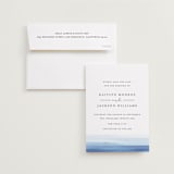 "Watercolour Stripe" - Save the Dates in Ocean by Bethan - Save the Date with Envelope