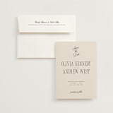 "Modern Romance" - Save the Dates in Almond by Eric Clegg - Save the Date with Envelope