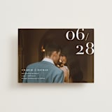 "Our Big Date" - Save the Dates in Pearl by Shannon Chen of Four Wet Feet Studio - Front