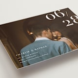 "Our Big Date" - Save the Dates in Pearl by Shannon Chen of Four Wet Feet Studio - Detail