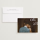 "Our Big Date" - Save the Dates in Pearl by Shannon Chen of Four Wet Feet Studio - Save the Date with Envelope