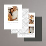 "Classic Save the Date" - Save the Dates in Platinum by Laura Bercovich - Back of Card Options