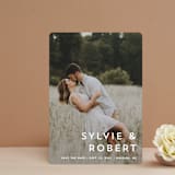 "Modern offset" - Save the Dates in Cream by Stacey Meacham - Front