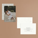 "Modern offset" - Save the Dates in Cream by Stacey Meacham - Assembled