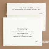 "Modern offset" - Save the Dates in Cream by Stacey Meacham - FREE Recipient Addressing