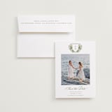 "watercolor flowers crest" - Save the Dates in Moss by Cass Loh - Save the Date with Envelope