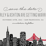 "Big City - San Francisco" - Save the Dates in Light Taupe by Hooray Creative - Detail
