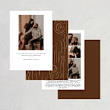 "Fall Carving" - Save the Dates in Woodgrain by Amanda Joy - Back of Card Options