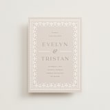 "Lace Trim" - Save the Dates in Cream by Kristen Smith - Front