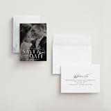 "Swoop" - Save the Dates in Pearl by Everett Paper Goods - Assembled