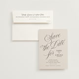 "Mirin" - Save the Dates in Linen by Kate Ahn - Save the Date with Envelope