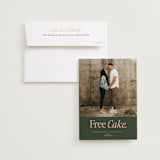 "Free Cake" - Save the Dates in Hunter by Erin L. Wilson - Save the Date with Envelope