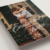 "Sentimental Script" - Save the Dates in Cotton by Susan Zinader - Detail