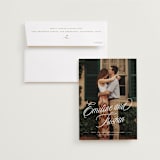 "Sentimental Script" - Save the Dates in Cotton by Susan Zinader - Save the Date with Envelope