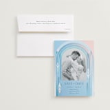 "Frozen" - Save the Dates in Aqua by Lori Wemple - Save the Date with Envelope