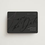 "Brush Script" - Save the Dates in Noir by Eric Clegg - Magnet Front