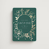 "Chelsea" - Save the Dates in Emerald by Vera Lim - Magnet Front