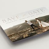"Classic Lettering" - Save the Dates in Charcoal by Morgan Kendall - Detail