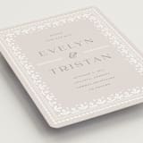 "Lace Trim" - Save the Dates in Cream by Kristen Smith - Detail