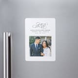 "Elegant Initials" - Save the Dates in Newspaper by Lea Delaveris - Magnet Front