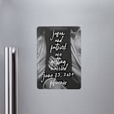 "Oh By the Way" - Save the Dates in Marshmallow by Keen Peachy - Magnet Front
