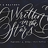 "Starry-Eyed" - Save the Dates in Night Sky by Laura Bolter - Detail