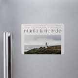 "Nameplate" - Save the Dates in Linen by Blustery August - Front