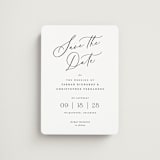 "Beautifully Scripted" - Save the Dates in Pearl by Hooray Creative - Front