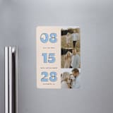 "Outlined Date" - Save the Dates in Dusty Blue by Leah Ragain - Magnet Front