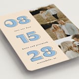 "Outlined Date" - Save the Dates in Dusty Blue by Leah Ragain - Detail