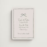 "ribbon bow drawing" - Save the Dates in Moss by Cass Loh - Front