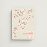 "Crazy Little Thing Called Love" - Save the Dates in Cream by Helena Vitto - Front