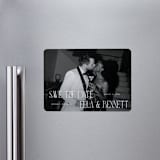 "Gaze" - Save the Dates in Snow by Pixel and Hank - Magnet Front