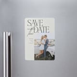 "Penelope" - Save the Dates in Ecru by Morgan Kendall - Magnet Front