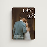 "Our Big Date" - Save the Dates in Pearl by Shannon Chen of Four Wet Feet Studio - Front